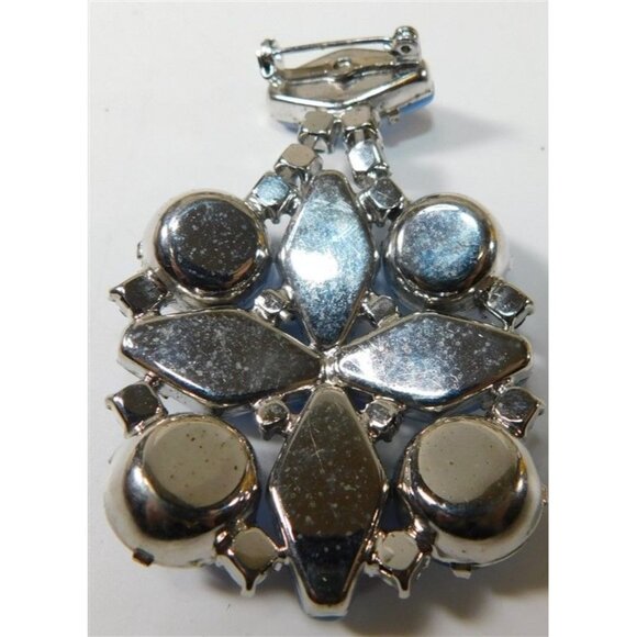 7/1117 Light Blue and Blue Rhinestone Brooch - Picture 4 of 4